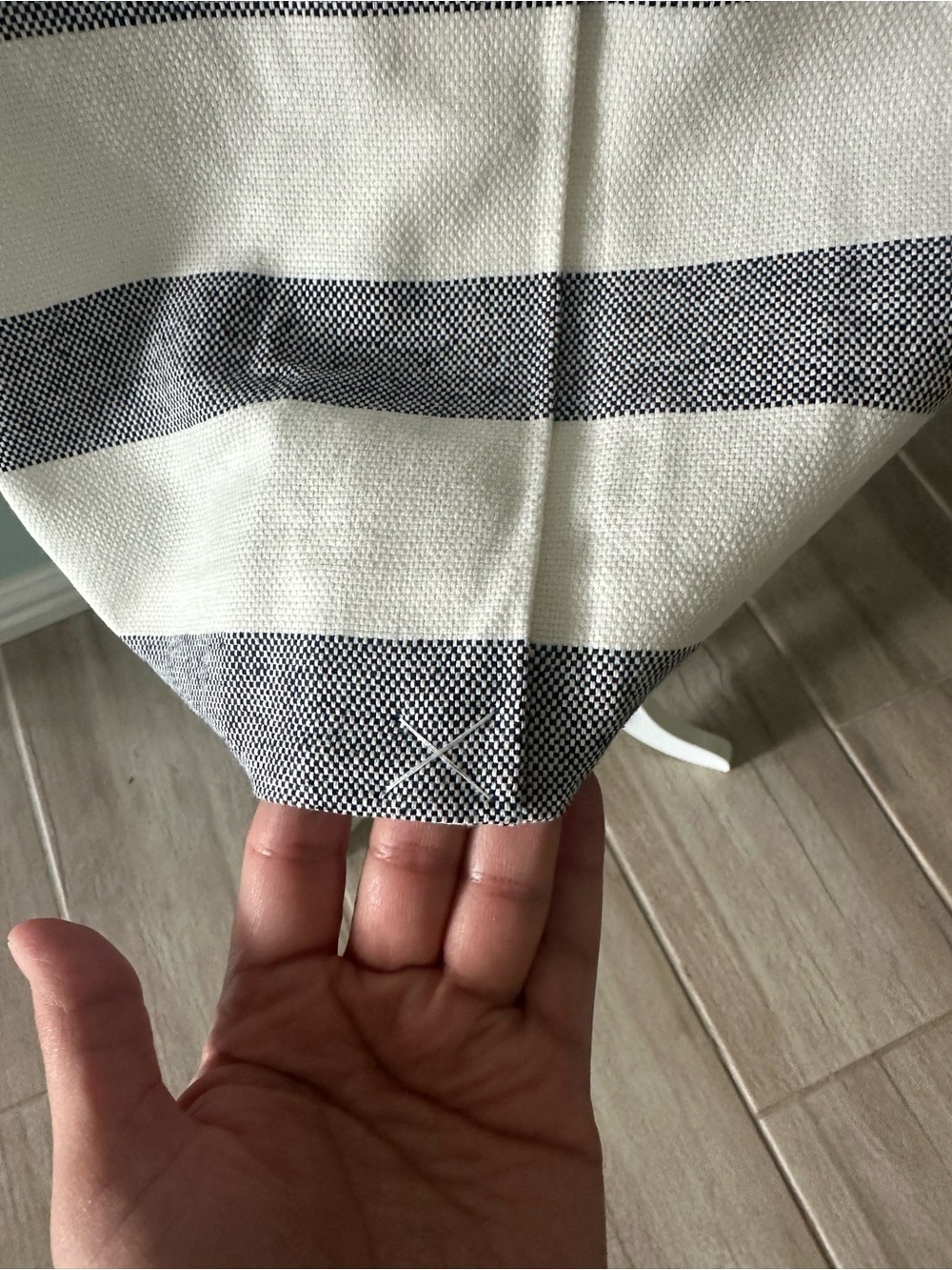 J. Crew Navy and White Striped A-Line Linen Skirt - Picture 4 of 6